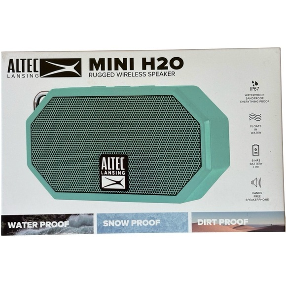 Altec Lansing Mini H20 Rugged Wireless Waterproof Speaker Turquoise NIB NEW - Picture 2 of 5